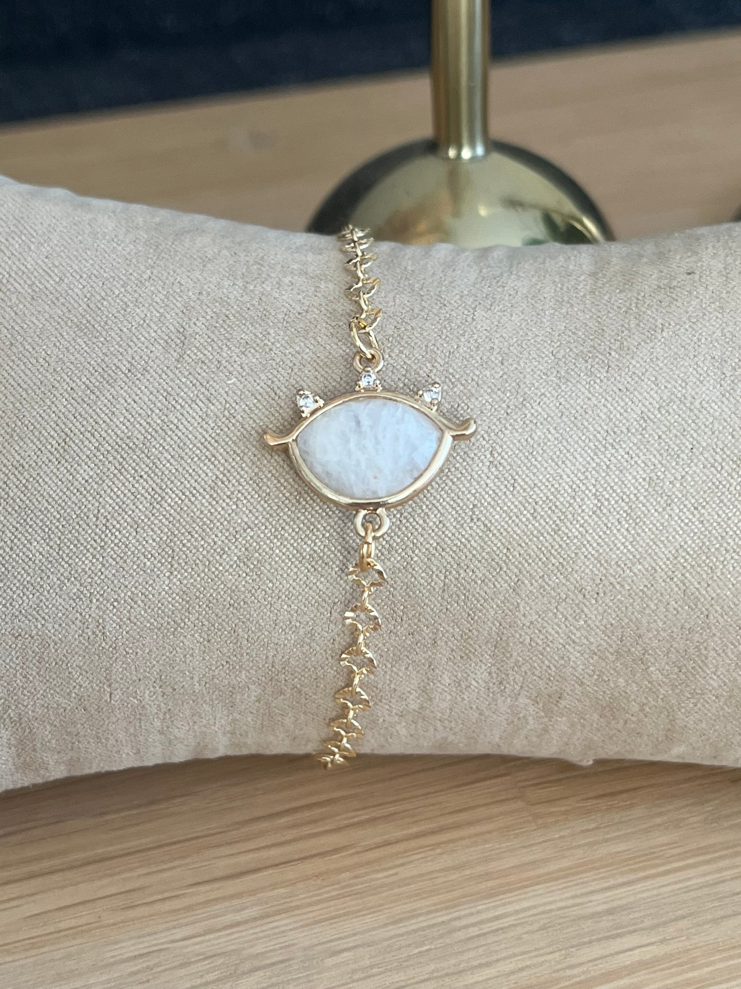 Bracelet doré EMILE - Oeil Pierre de Lune