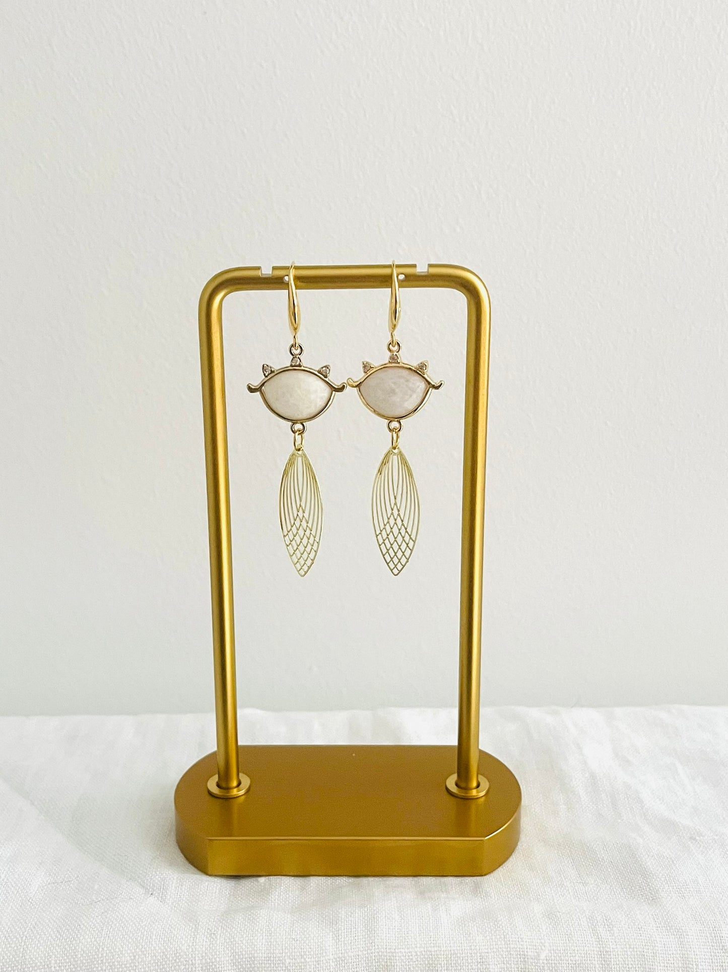 Boucles d'oreilles CLEO - Or 18K et Pierre de Lune