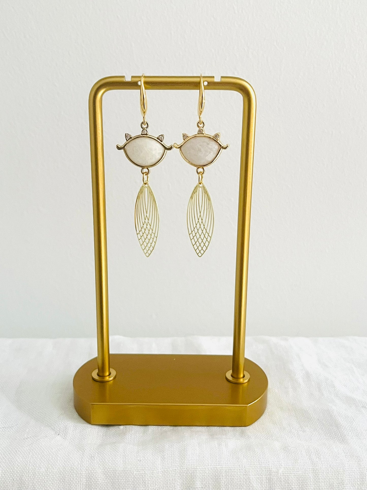 Boucles d'oreilles CLEO - Or 18K et Pierre de Lune