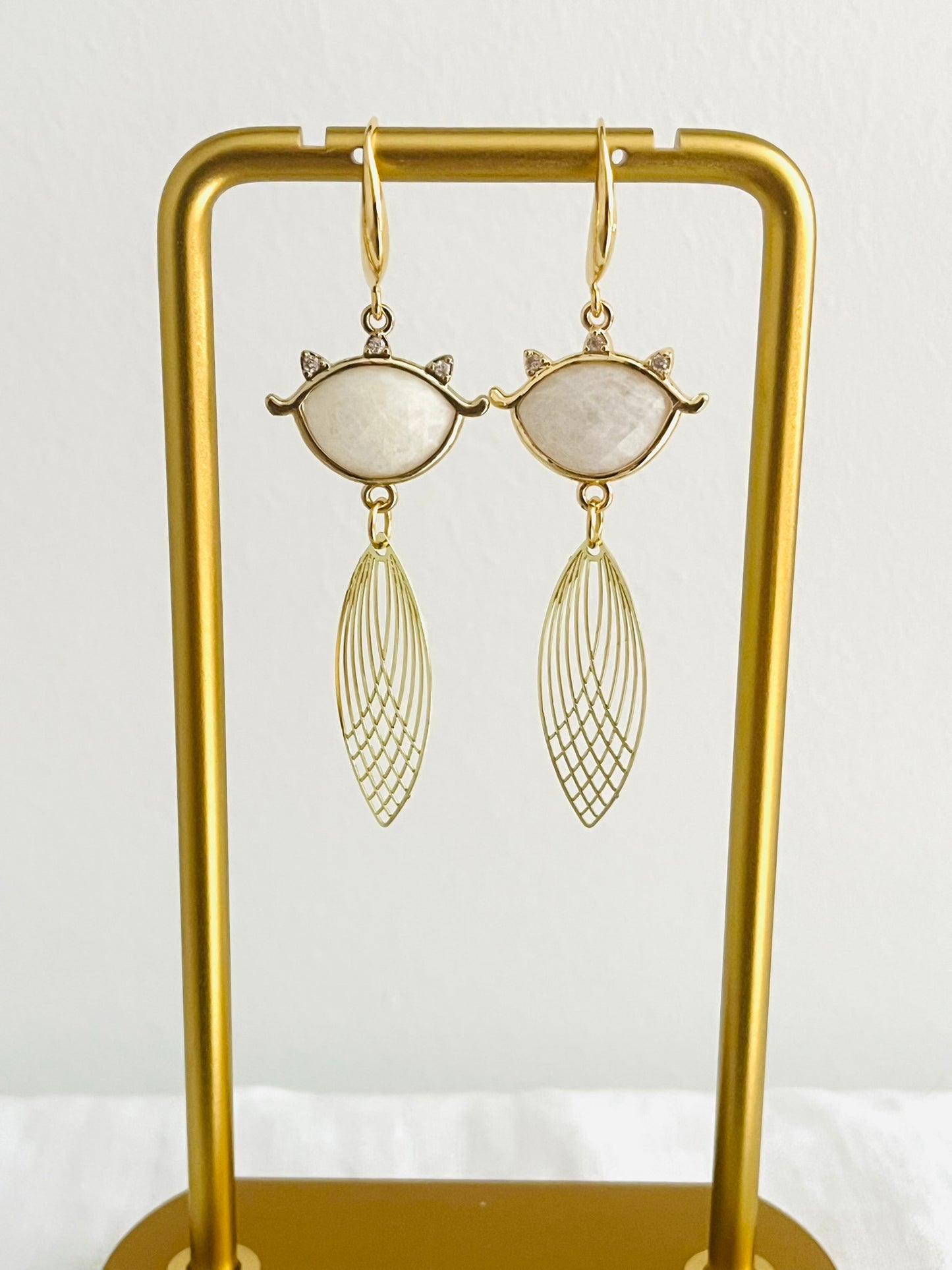 Boucles d'oreilles CLEO - Or 18K et Pierre de Lune