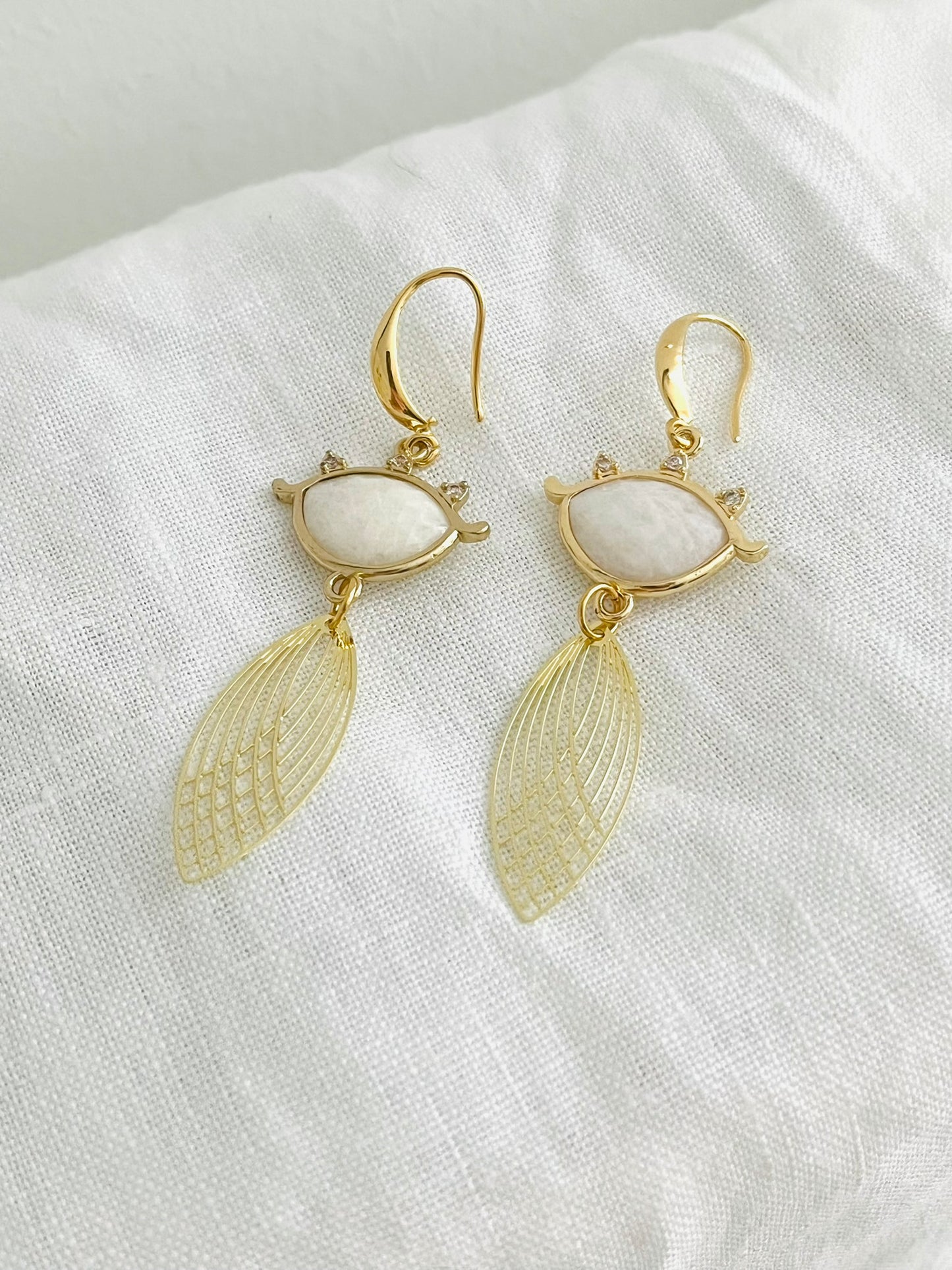 Boucles d'oreilles CLEO - Or 18K et Pierre de Lune