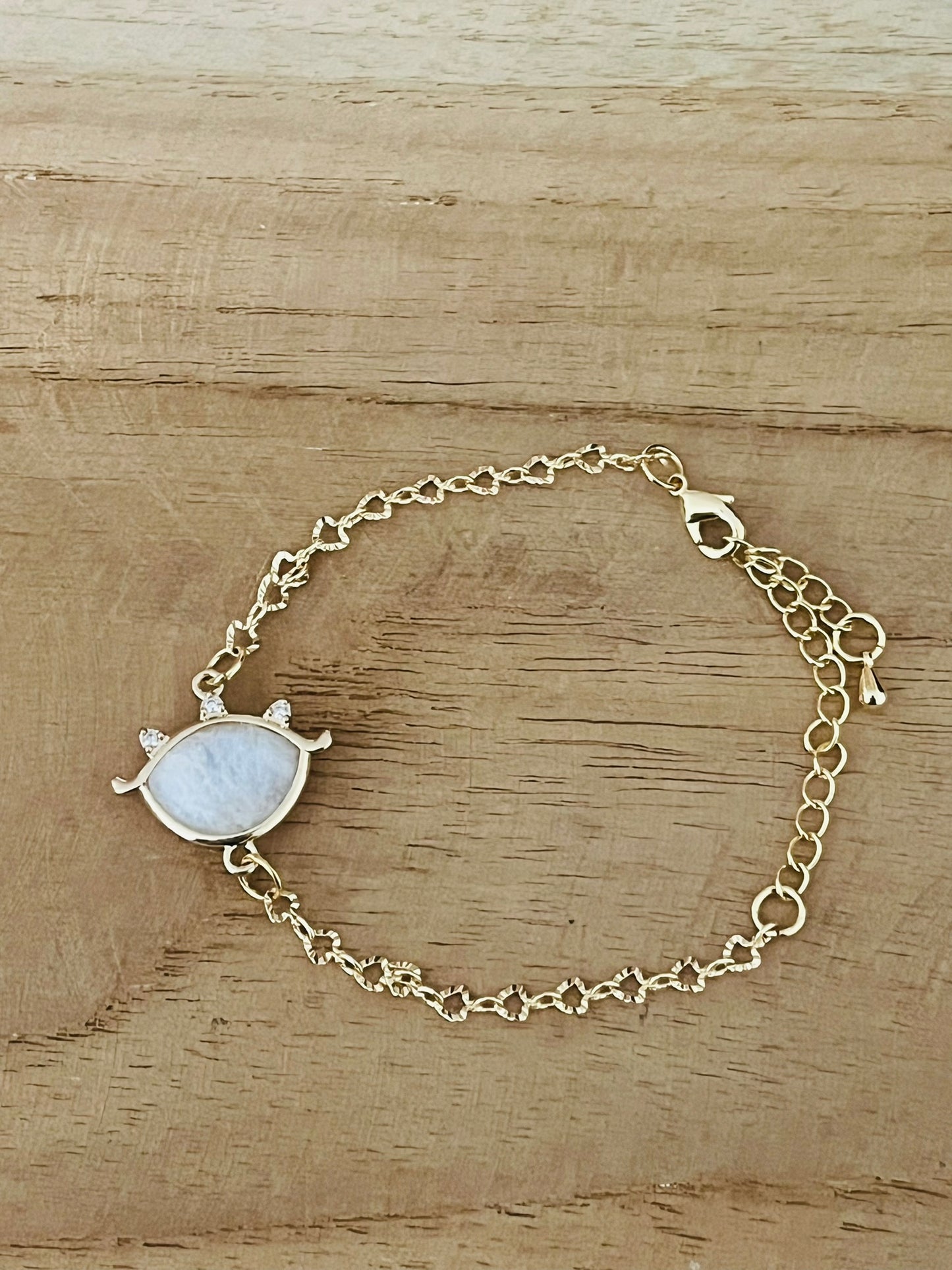 Bracelet doré EMILE - Oeil Pierre de Lune