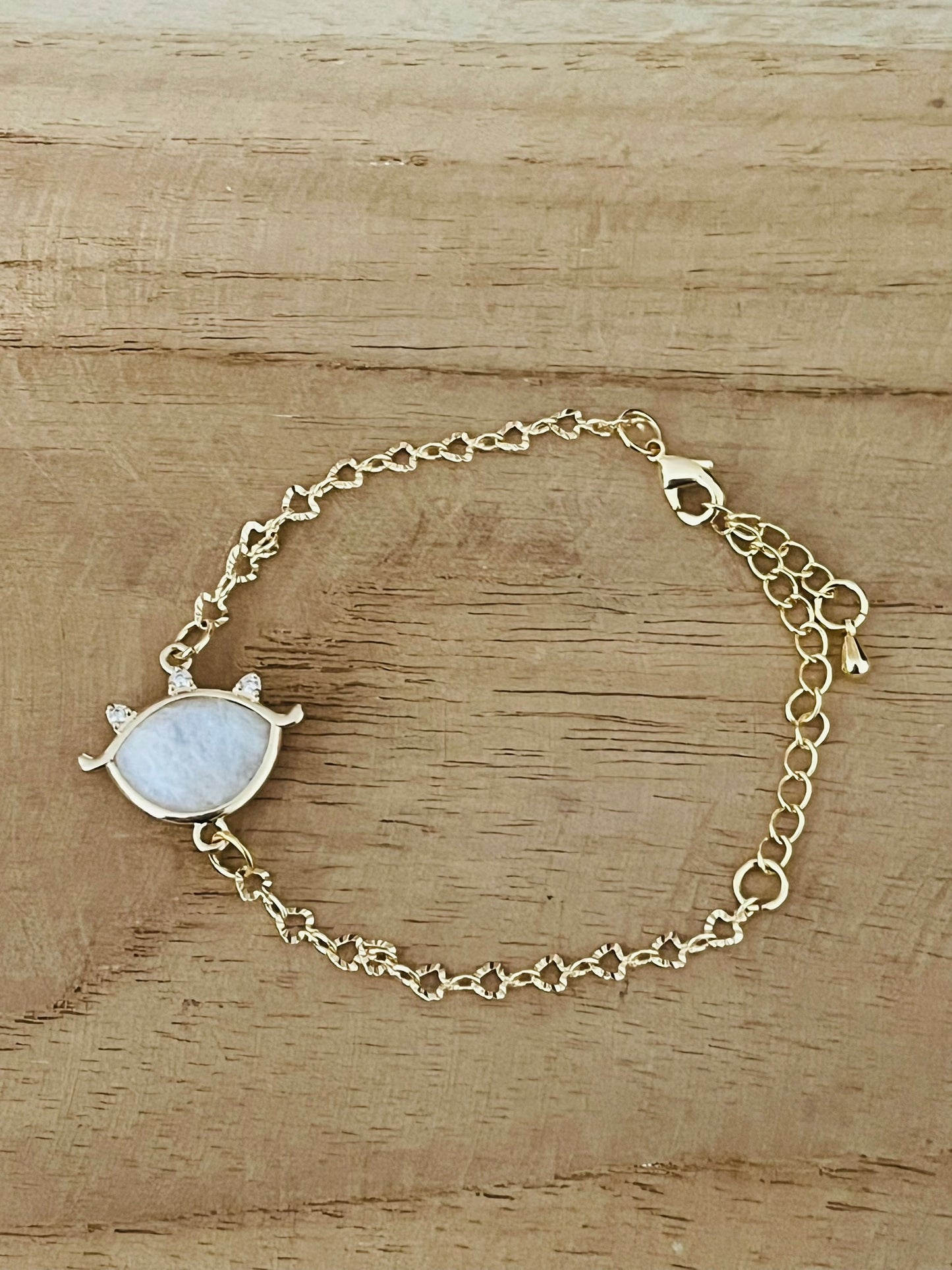 Bracelet doré EMILE - Oeil Pierre de Lune