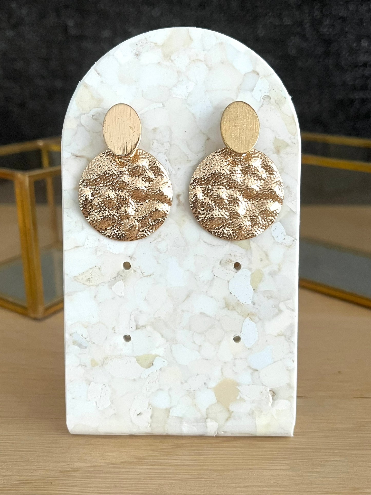 Boucles d'oreilles ELSA - martelées dorées