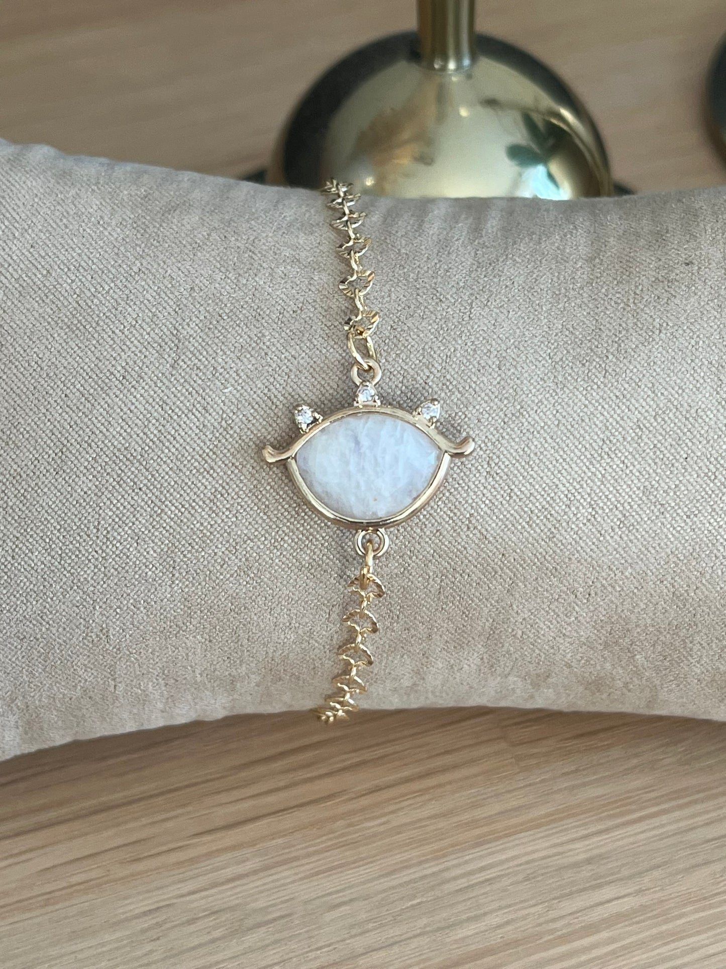 Bracelet doré EMILE - Oeil Pierre de Lune