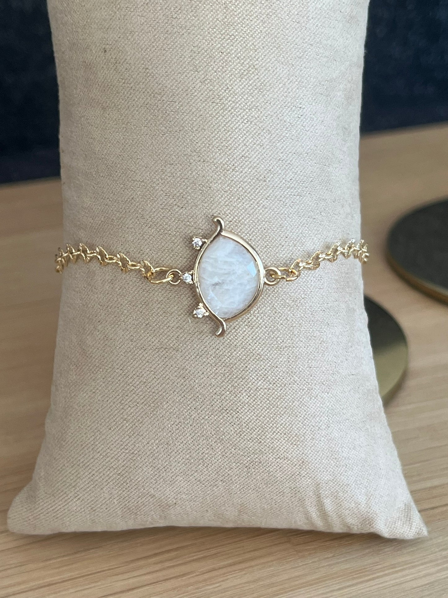 Bracelet doré EMILE - Oeil Pierre de Lune