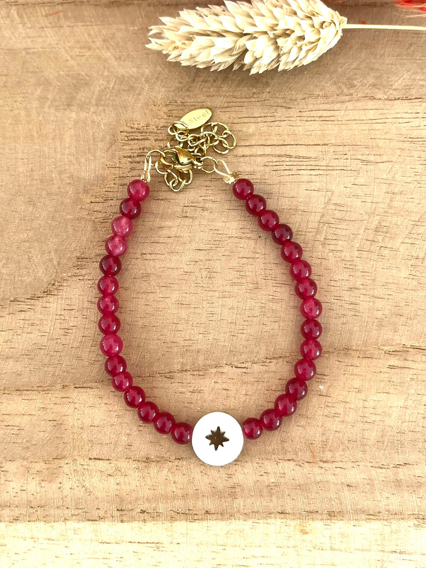 Bracelet GASPARD - perles de Jade et Nacre