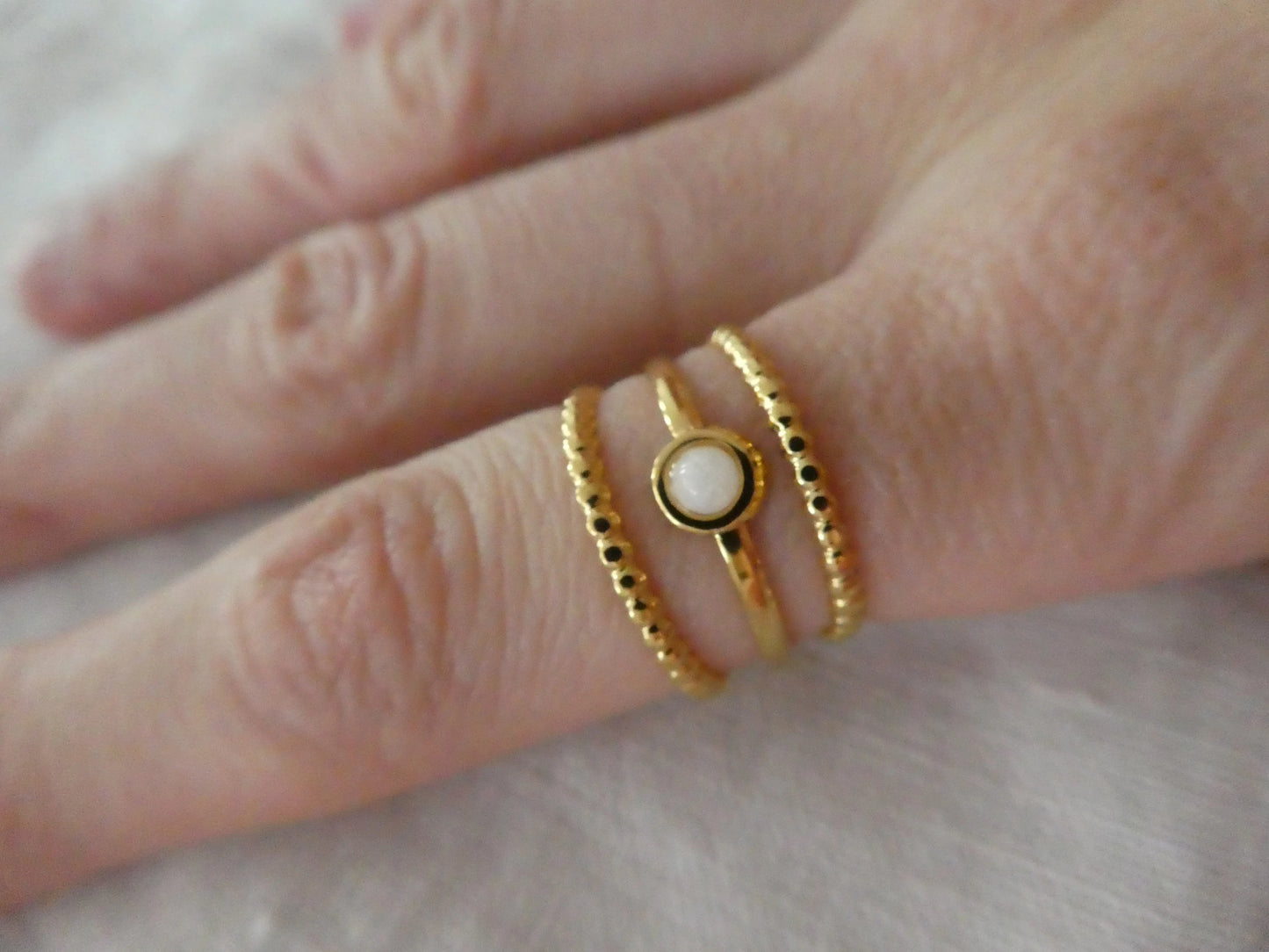 Bague femme réglable en acier inoxydable doré