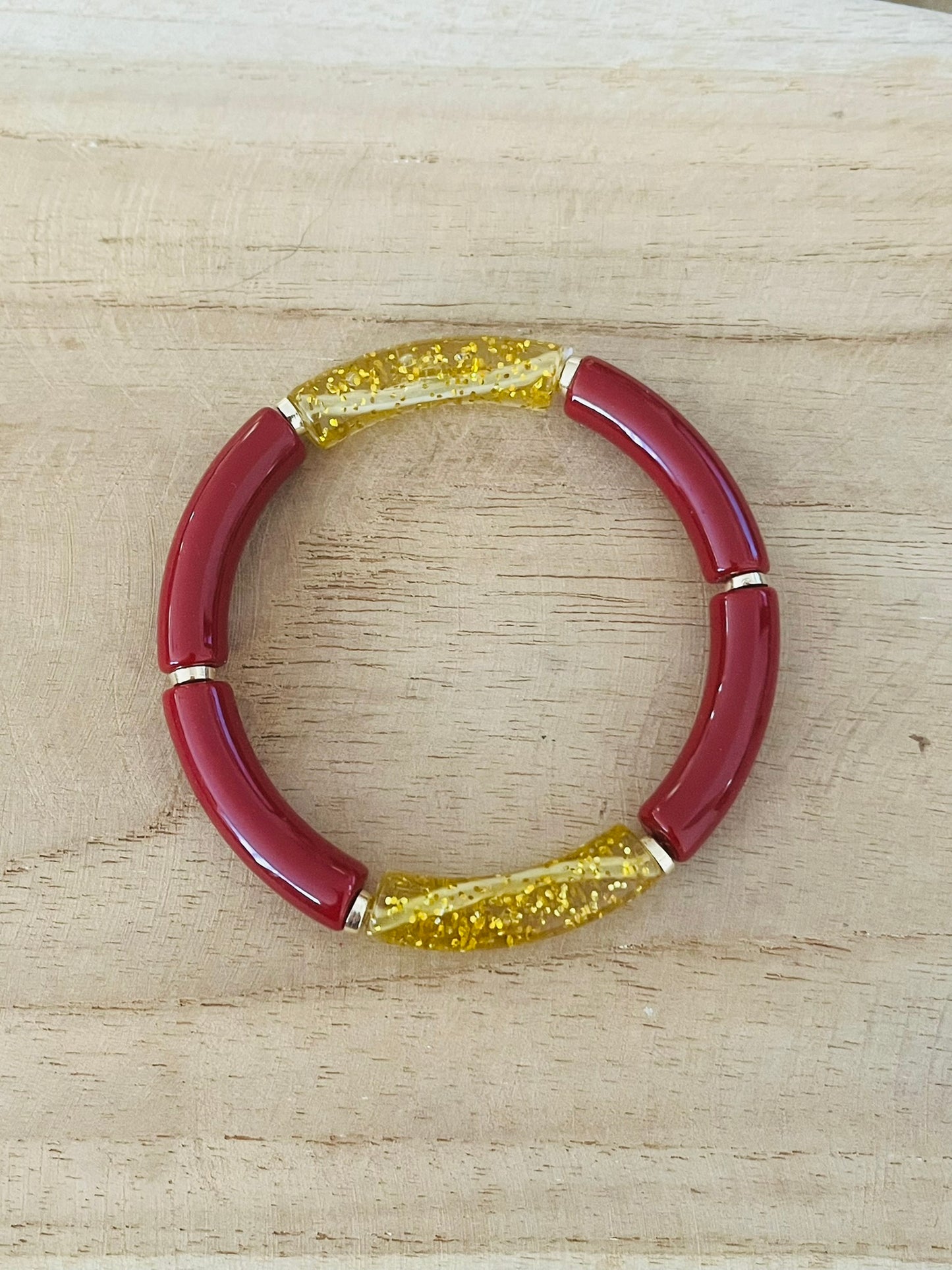Bracelets élastiqués perles tubes - Les Pailletés