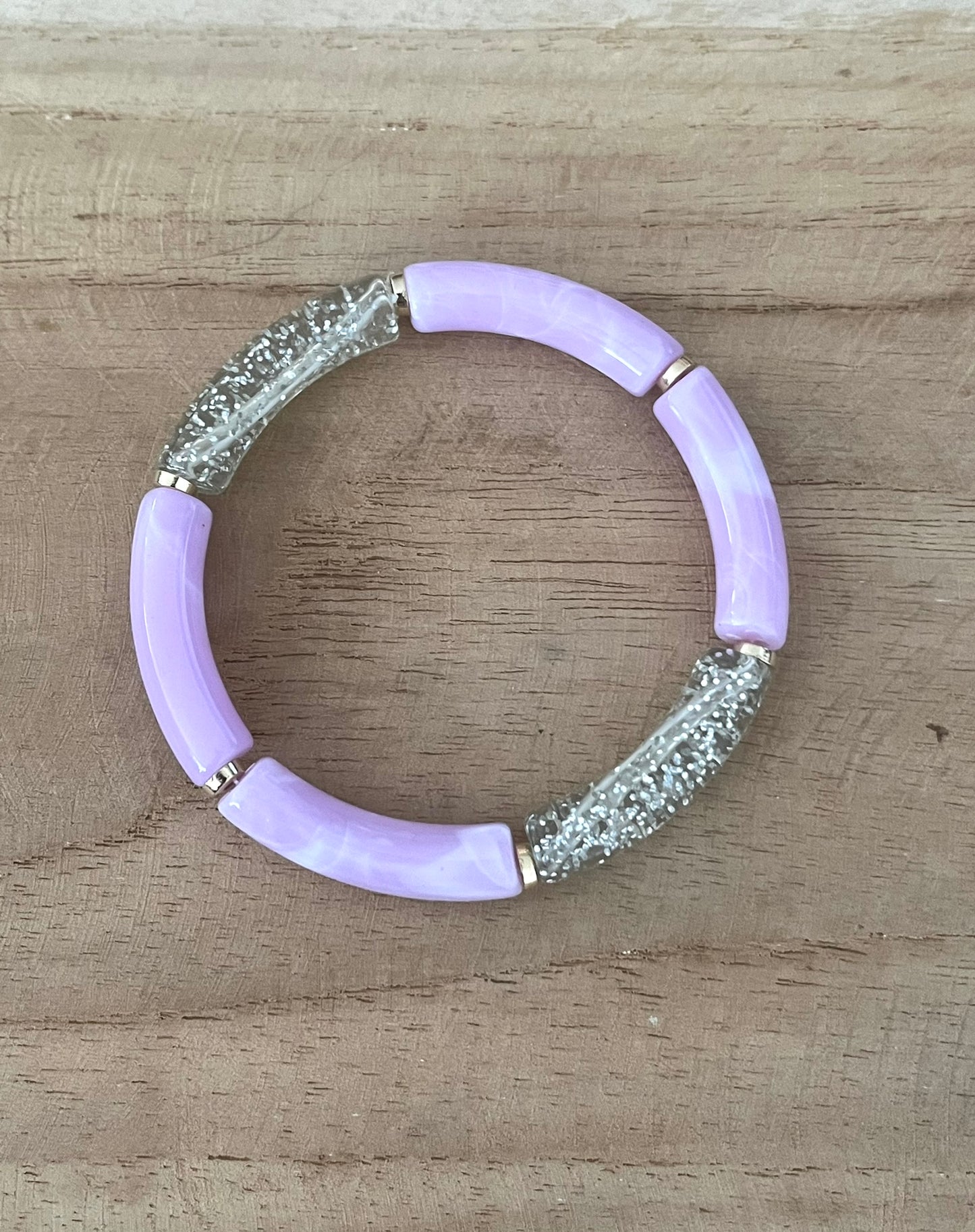 Bracelets élastiqués perles tubes - Les Pailletés