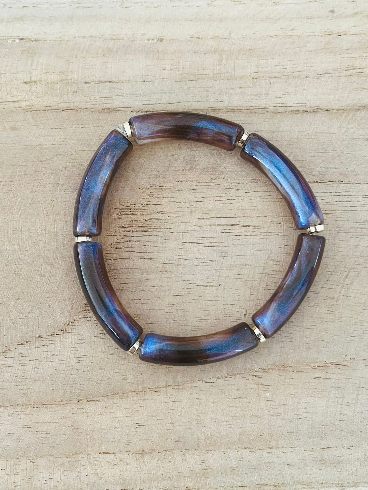 Bracelets élastiqués perles tubes - Les Irisés