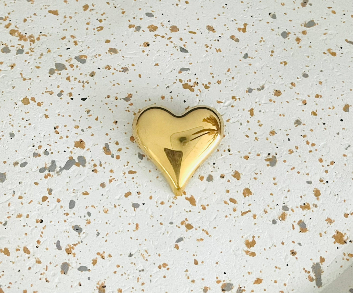 Broche Coeur en acier inoxydable doré