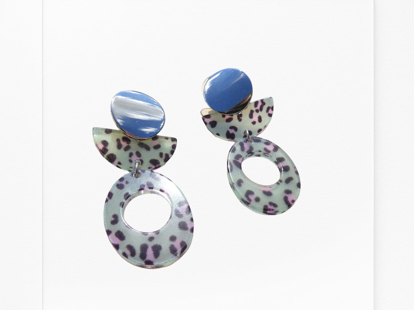 Boucles d'oreilles DOMY - léopard vert