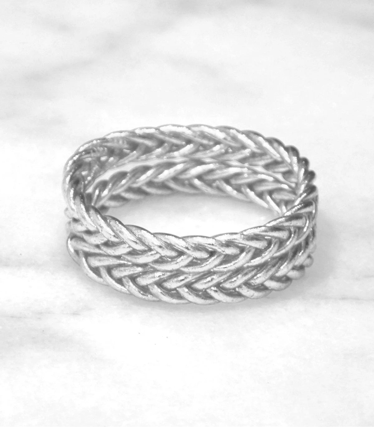 Jonc bouddhiste tressé - Silver (argenté)