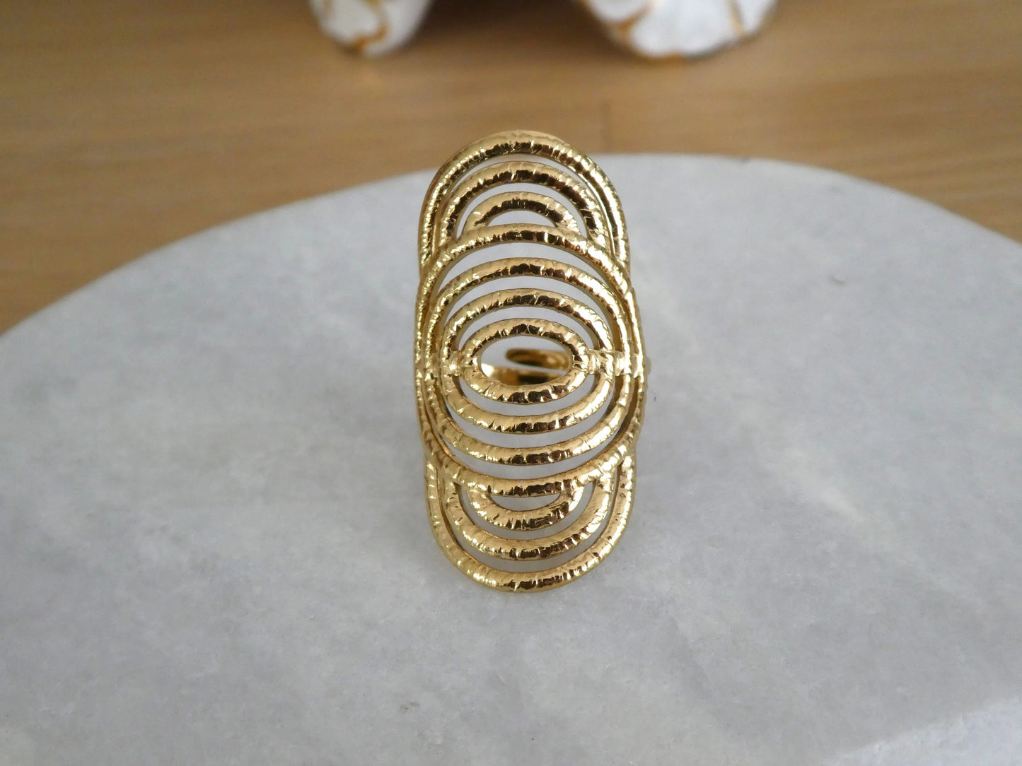 Bague en acier inoxydable doré