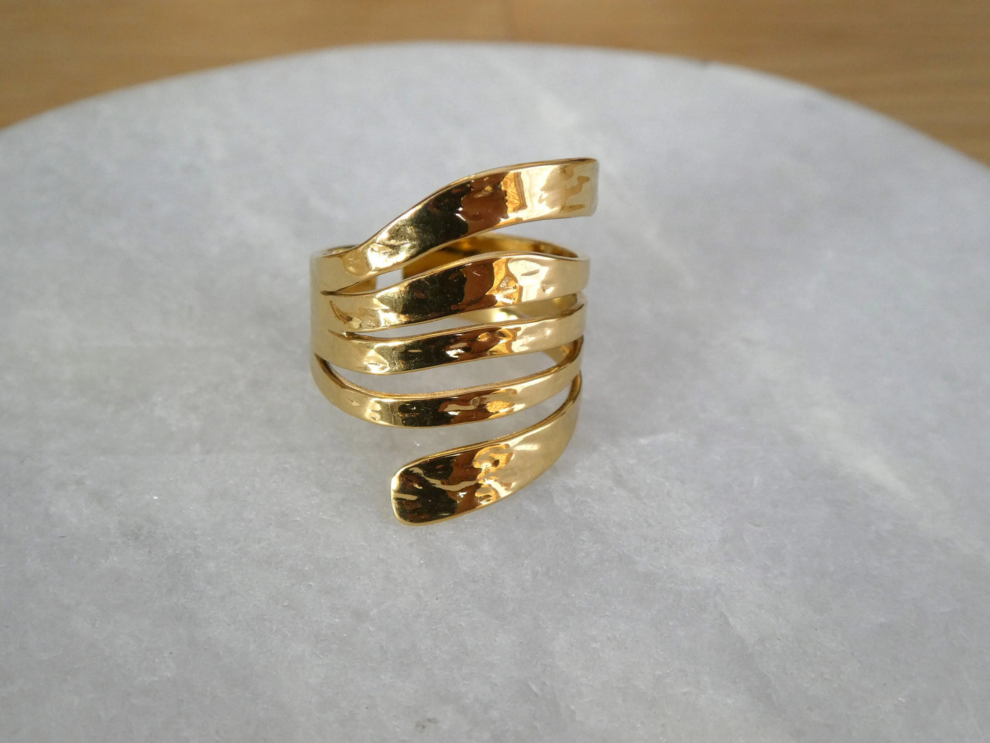 Bague en acier inoxydable doré