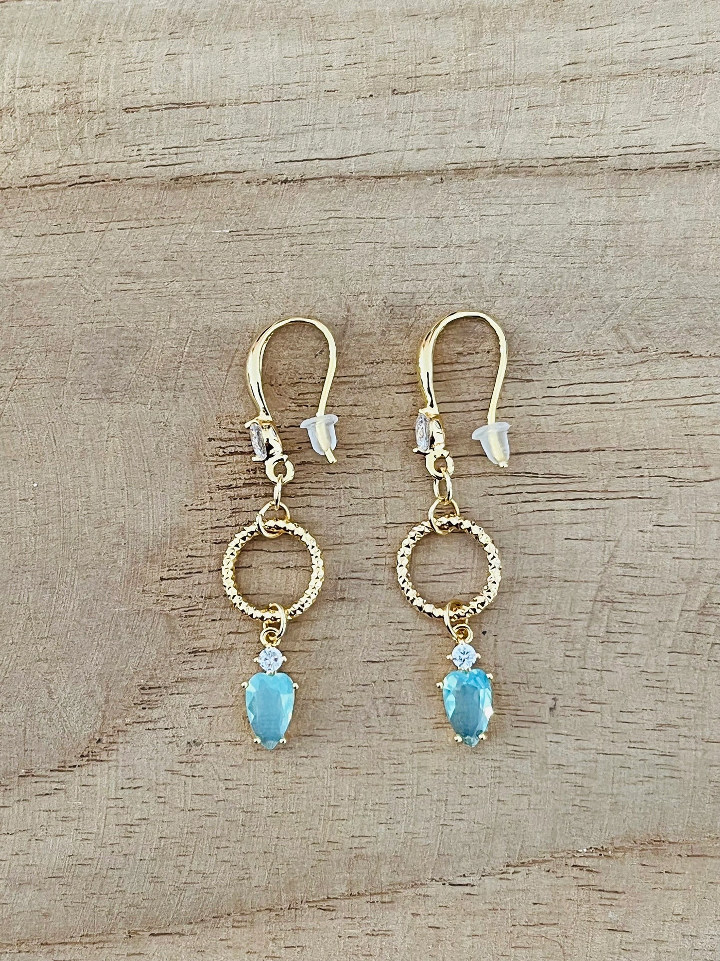 Boucles d’oreilles YASMINE - doré à l’or fin et verre vert