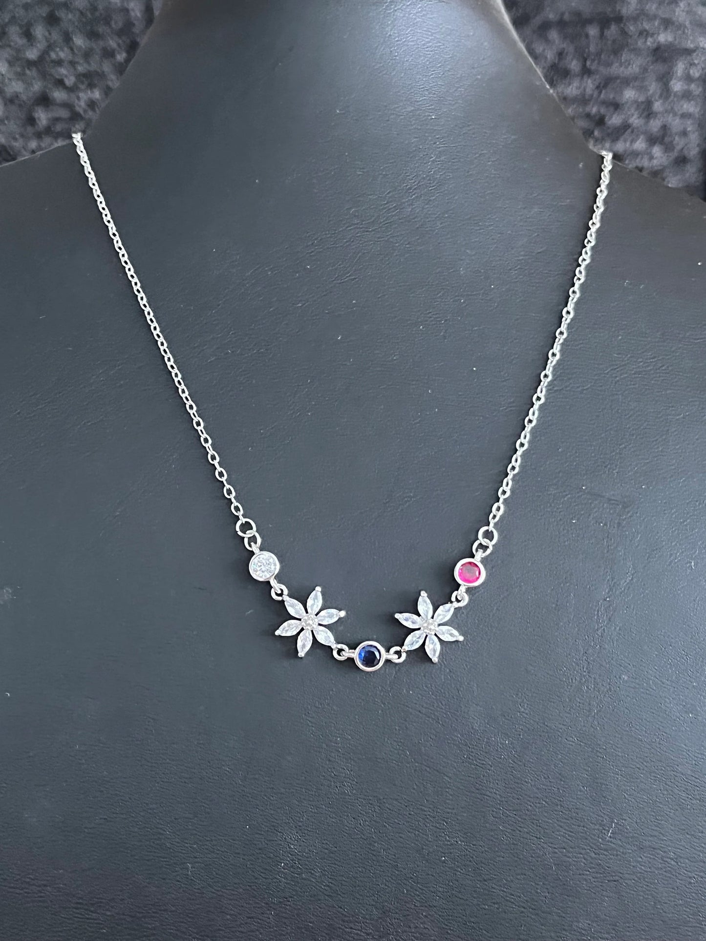 Collier AMANDA - argenté Fleurs