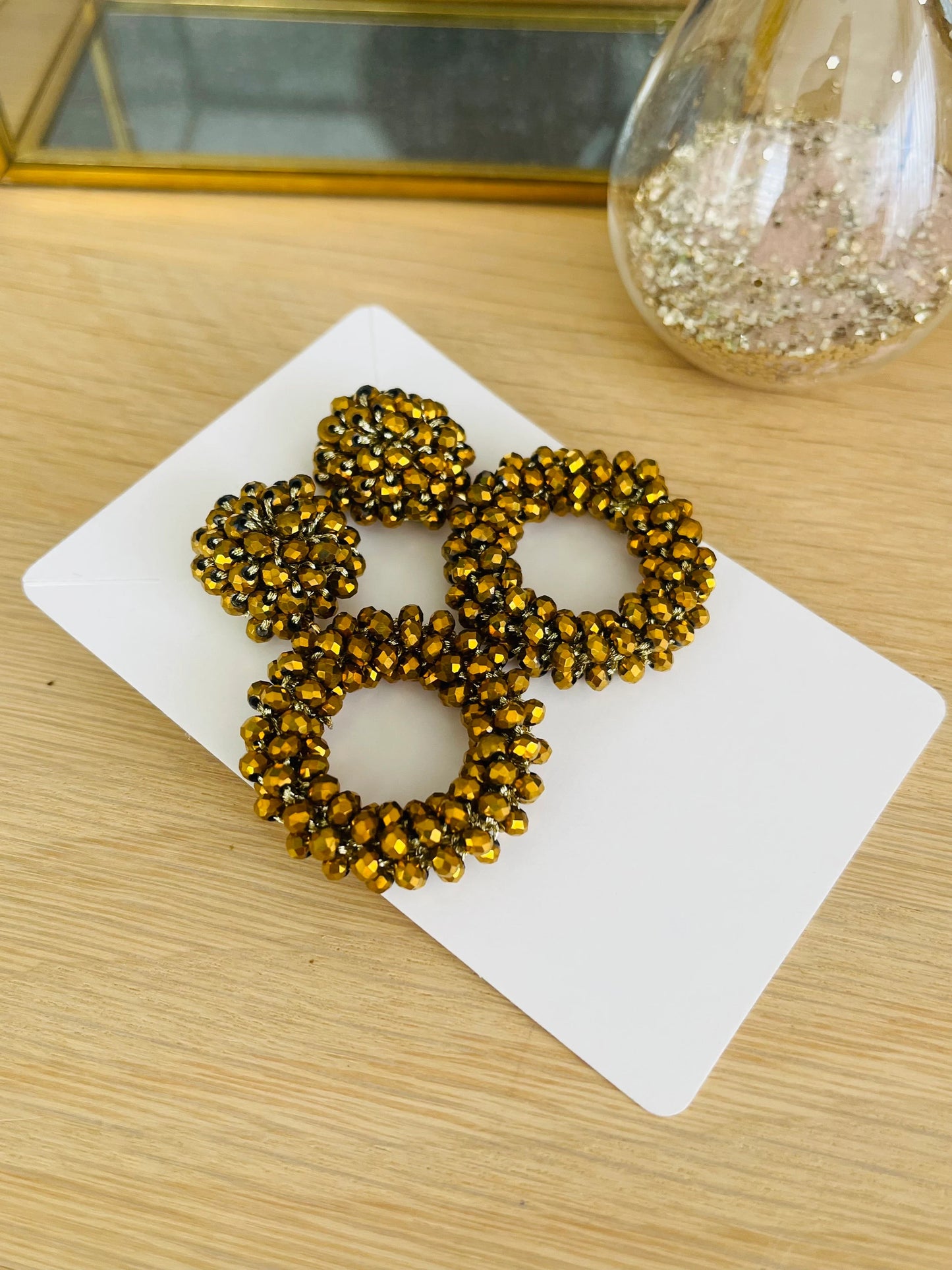 Boucles d’oreilles PERLA - rondes en perles tissées (5 couleurs)