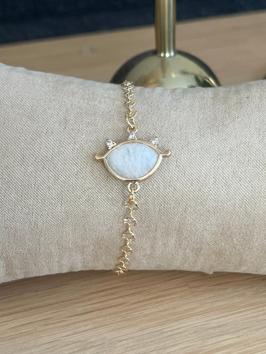 Bracelet doré EMILE - Oeil Pierre de Lune