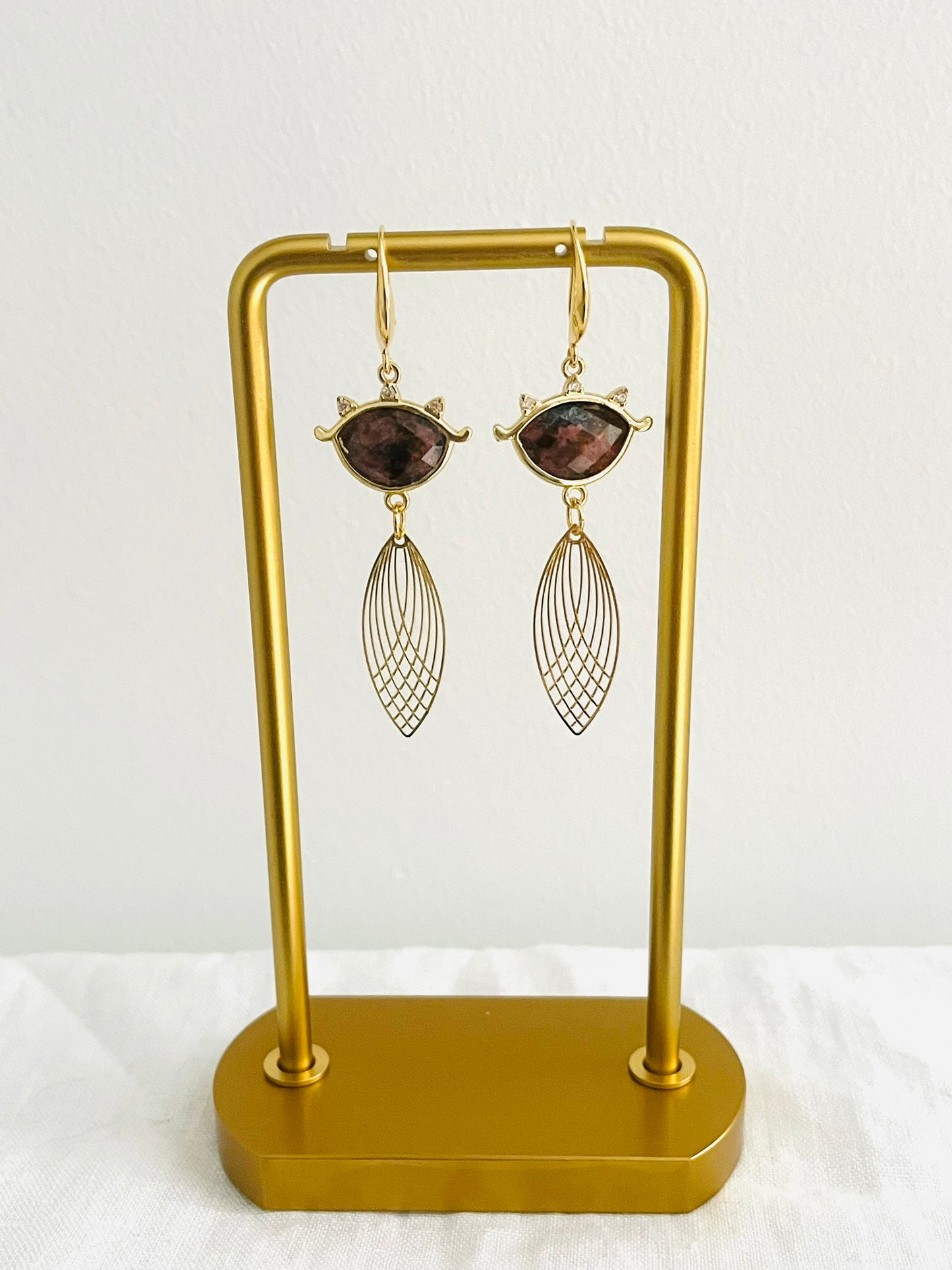 Boucles d'oreilles CLEO - Or 18K et Pierre Rose