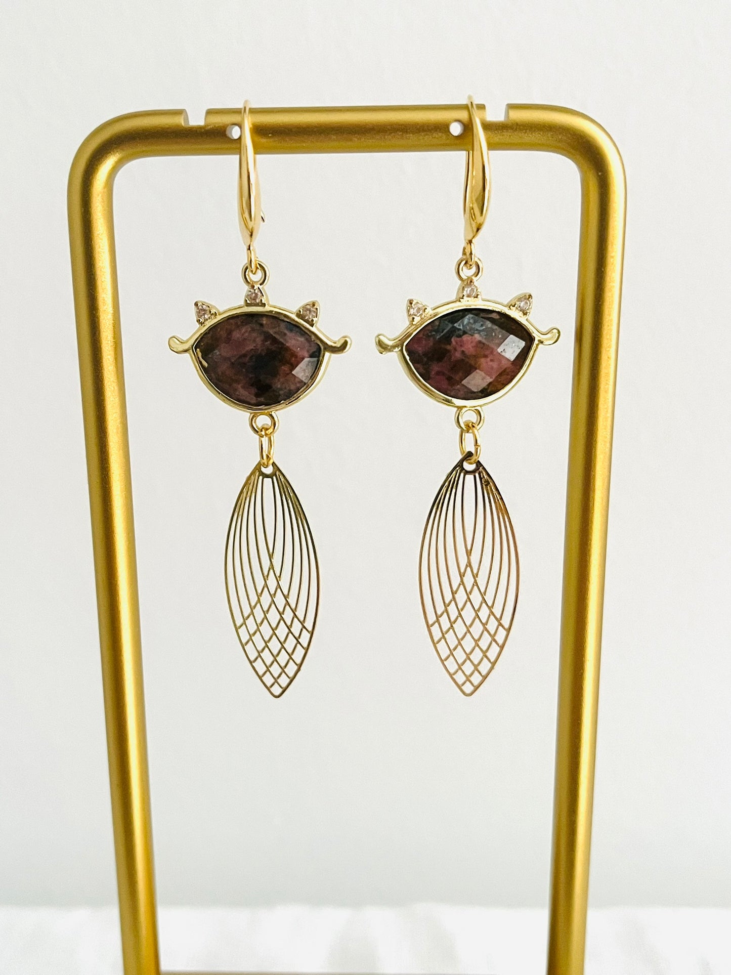 Boucles d'oreilles CLEO - Or 18K et Pierre Rose