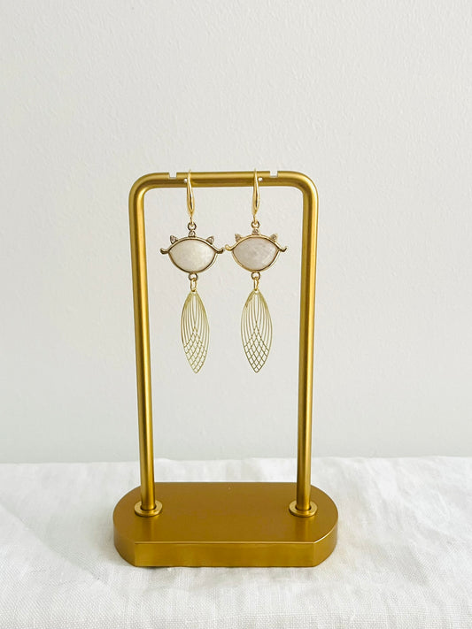 Boucles d'oreilles CLEO - Or 18K et Pierre de Lune