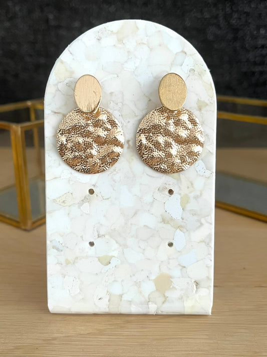 Boucles d'oreilles ELSA - martelées dorées