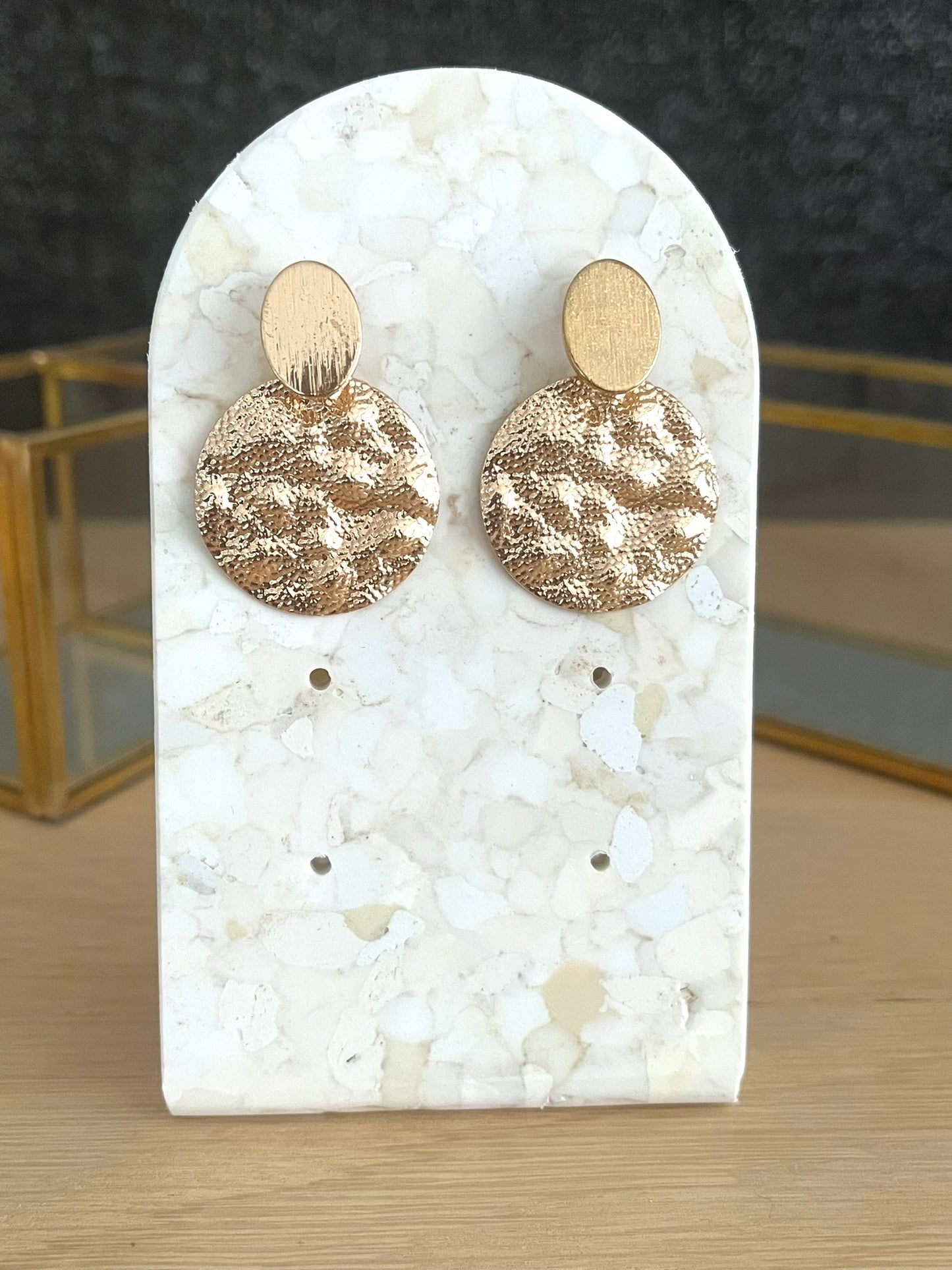 Boucles d'oreilles ELSA - martelées dorées
