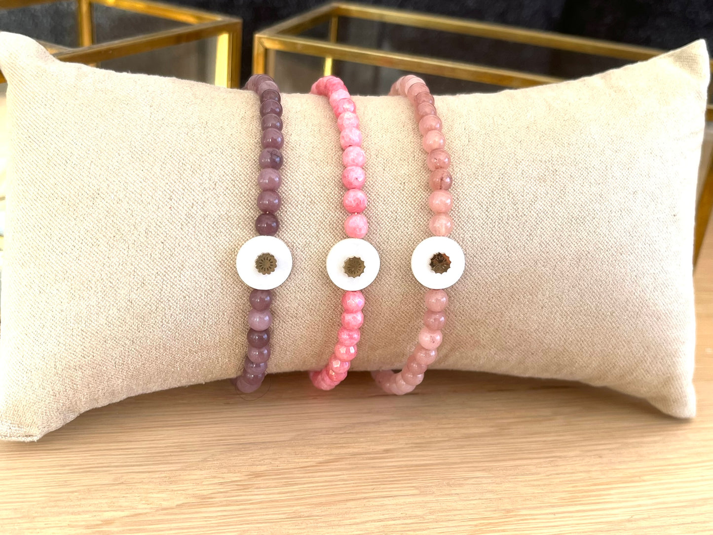 Bracelet CHARLES - perles de Jade et Nacre