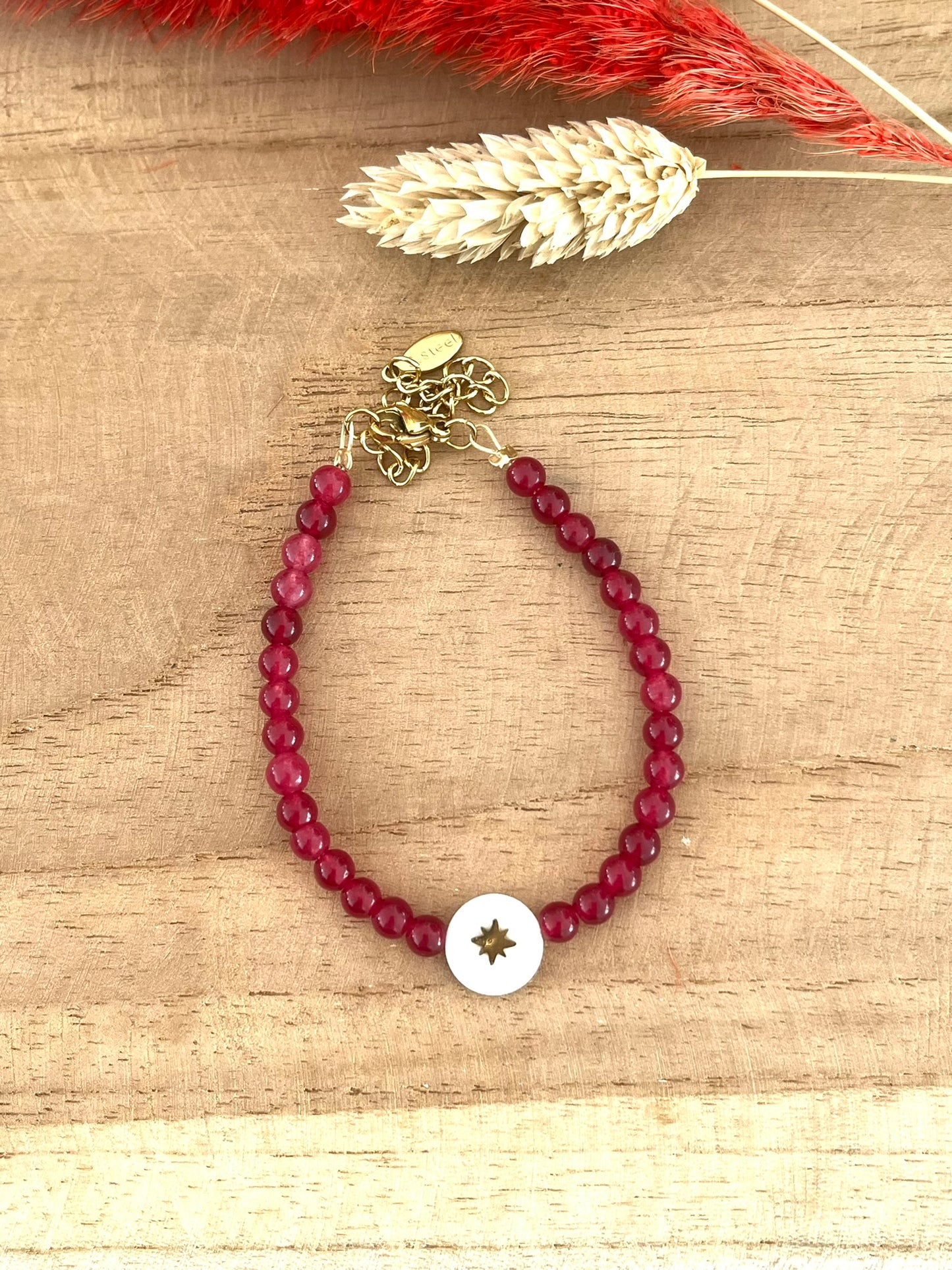 Bracelet GASPARD - perles de Jade et Nacre