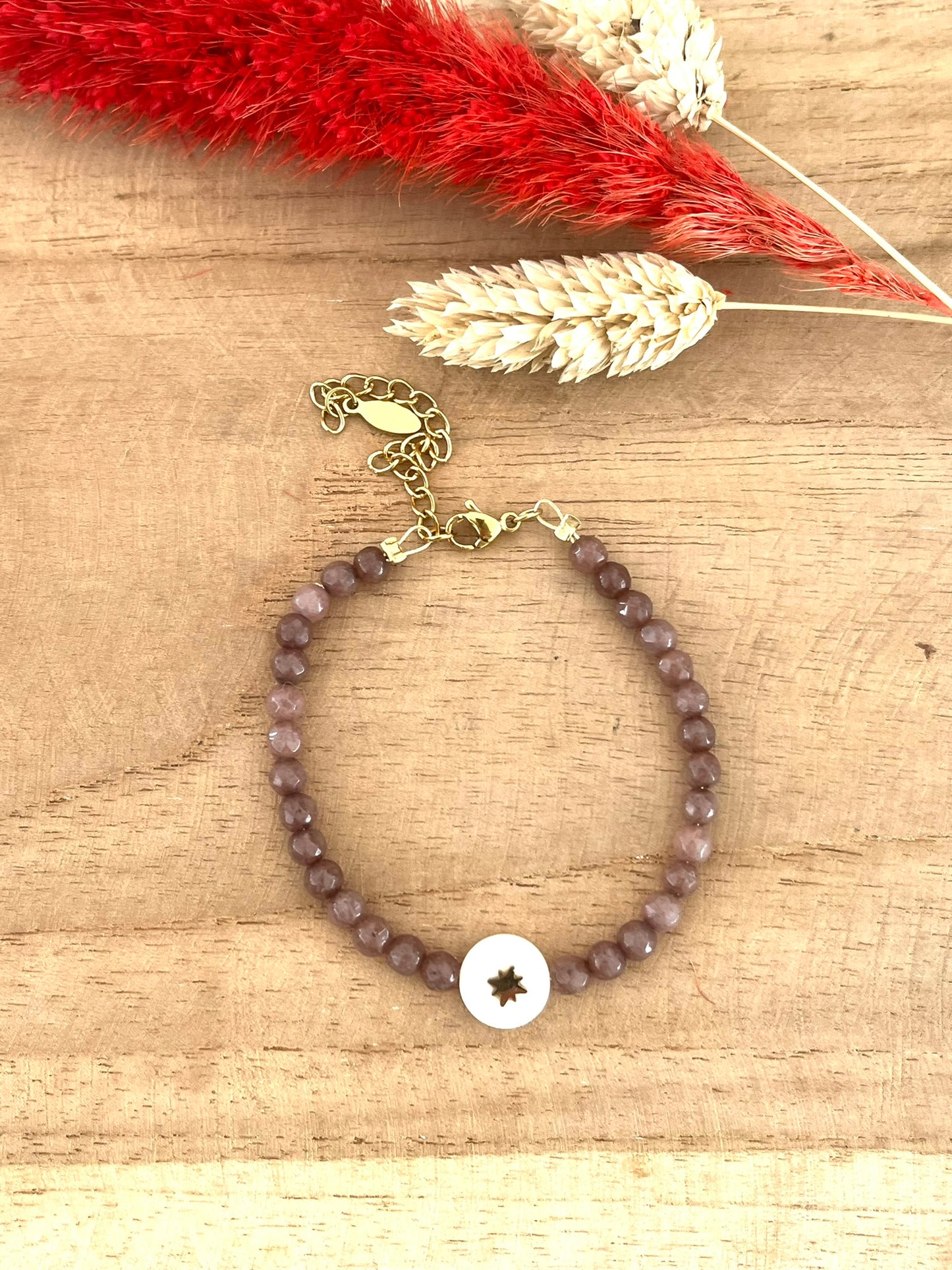 Bracelet GASPARD - perles de Jade et Nacre