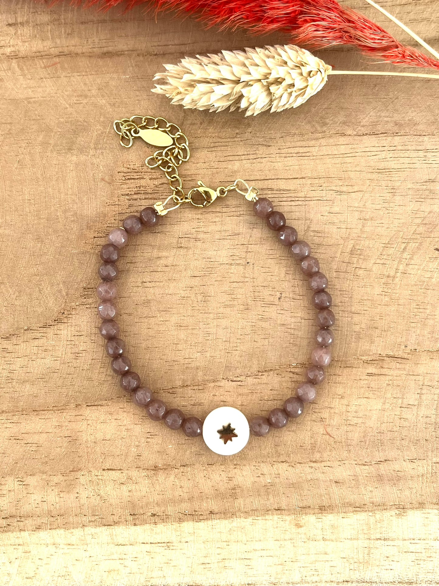 Bracelet GASPARD - perles de Jade et Nacre