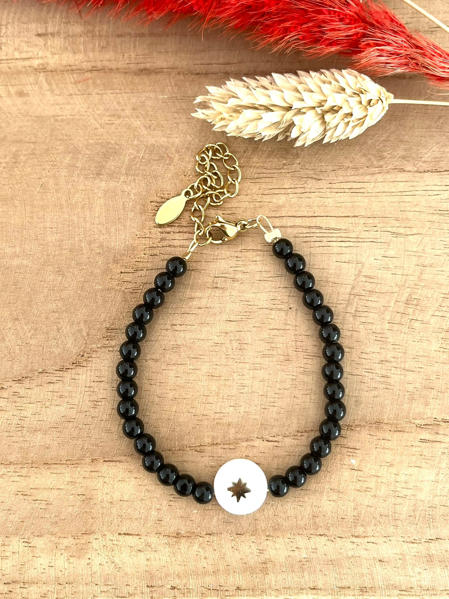 Bracelet GASPARD - perles de Jade et Nacre