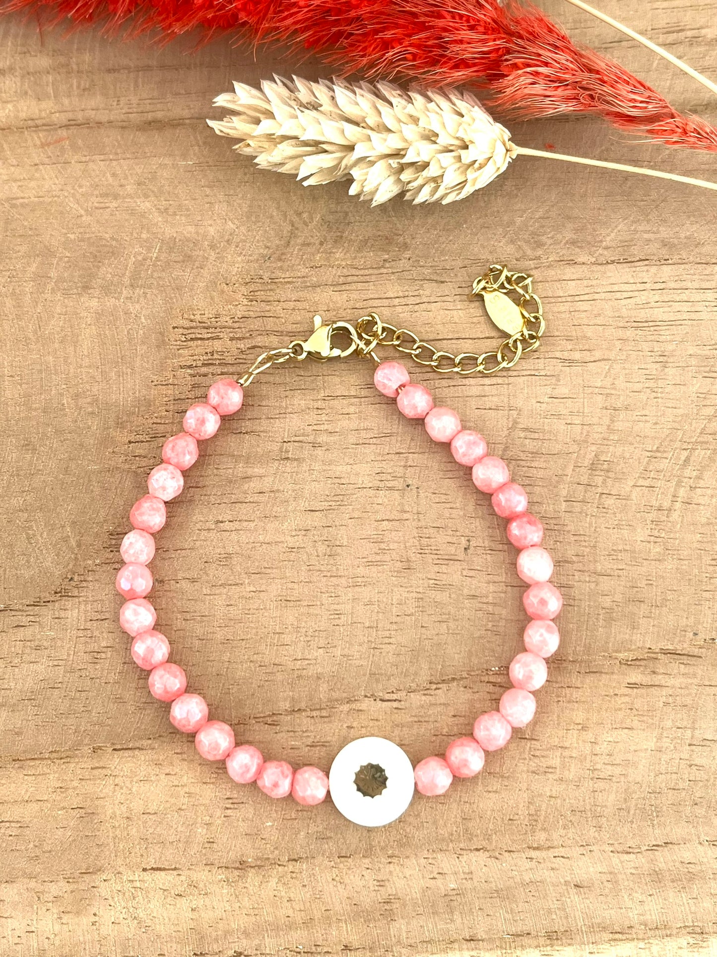 Bracelet CHARLES - perles de Jade et Nacre