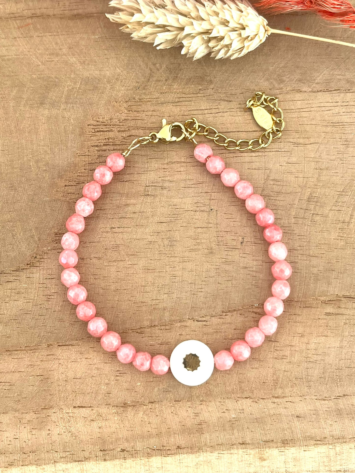 Bracelet CHARLES - perles de Jade et Nacre