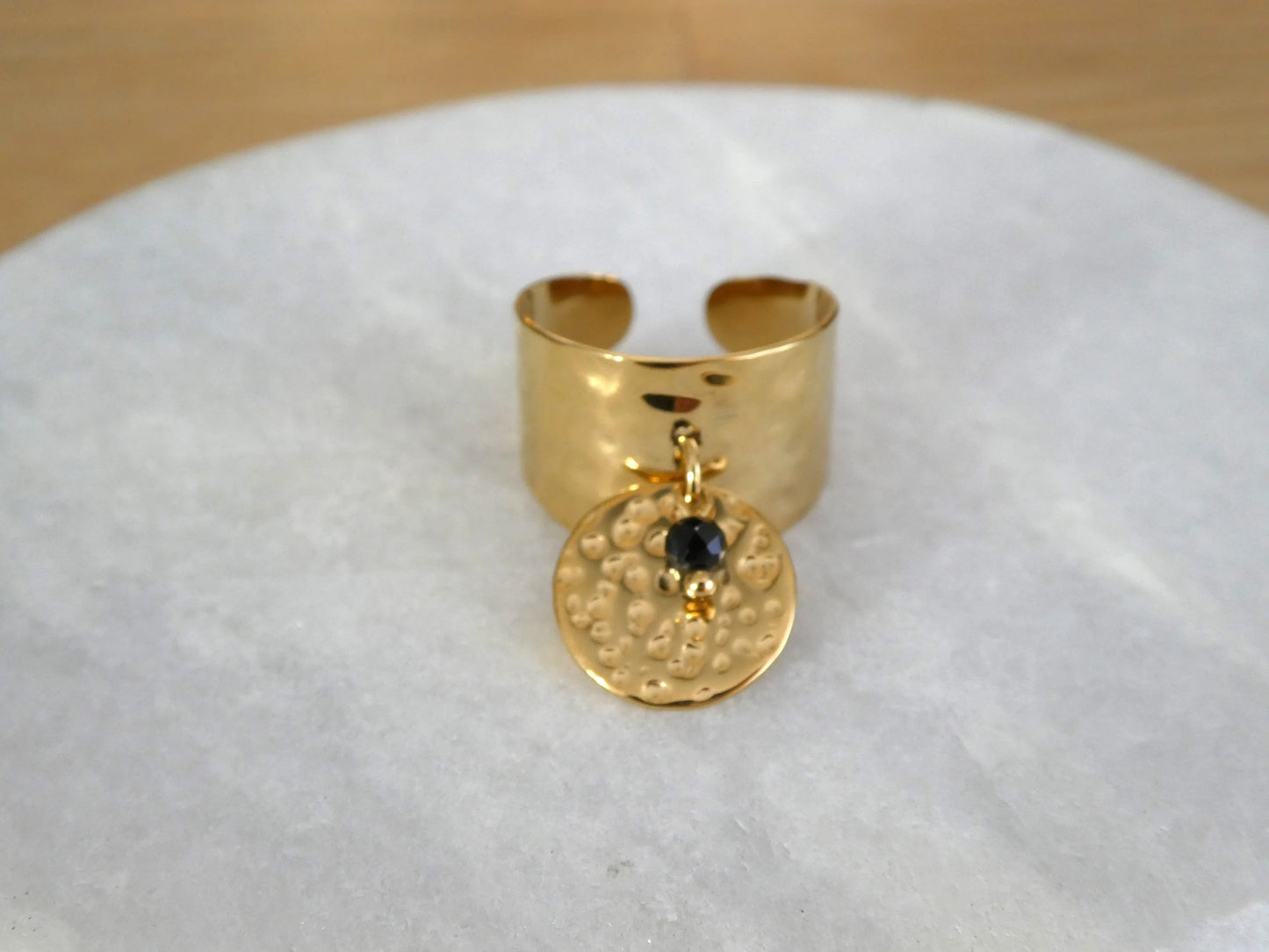 Bague réglable acier inox doré