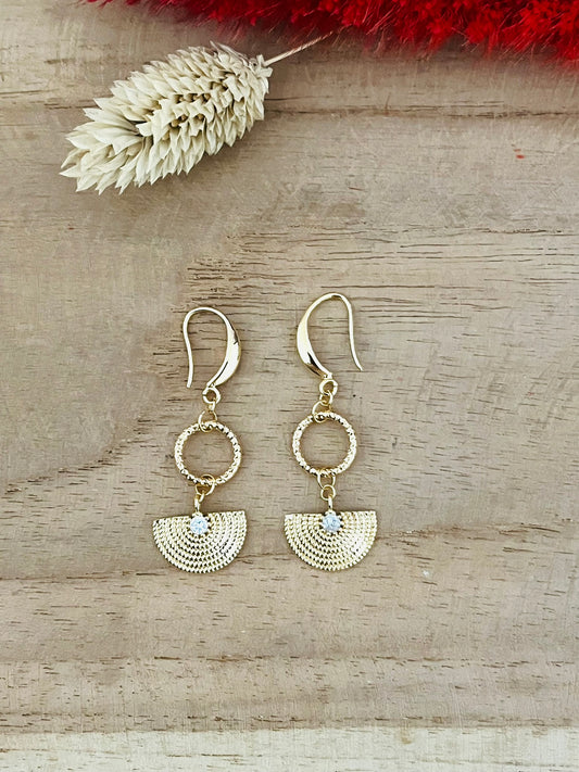 Boucles d'oreilles ELINE - Or 18k et strass