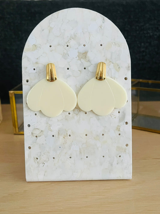 Boucles d'oreilles HANNA - Pétale Ecru
