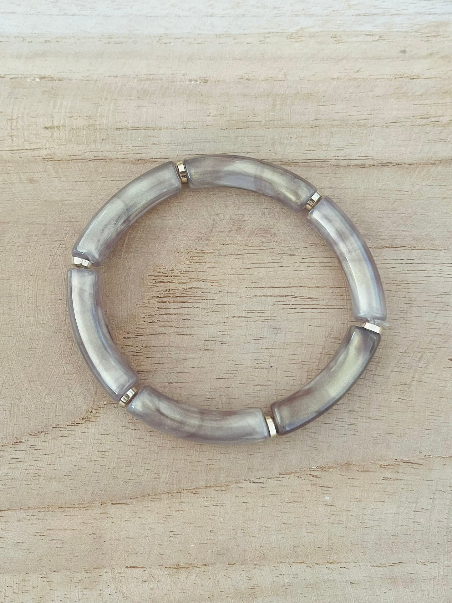 Bracelets élastiqués perles tubes - Les Irisés