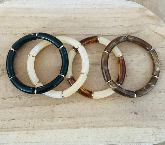 Bracelets élastiqués perles tubes - Les Unis