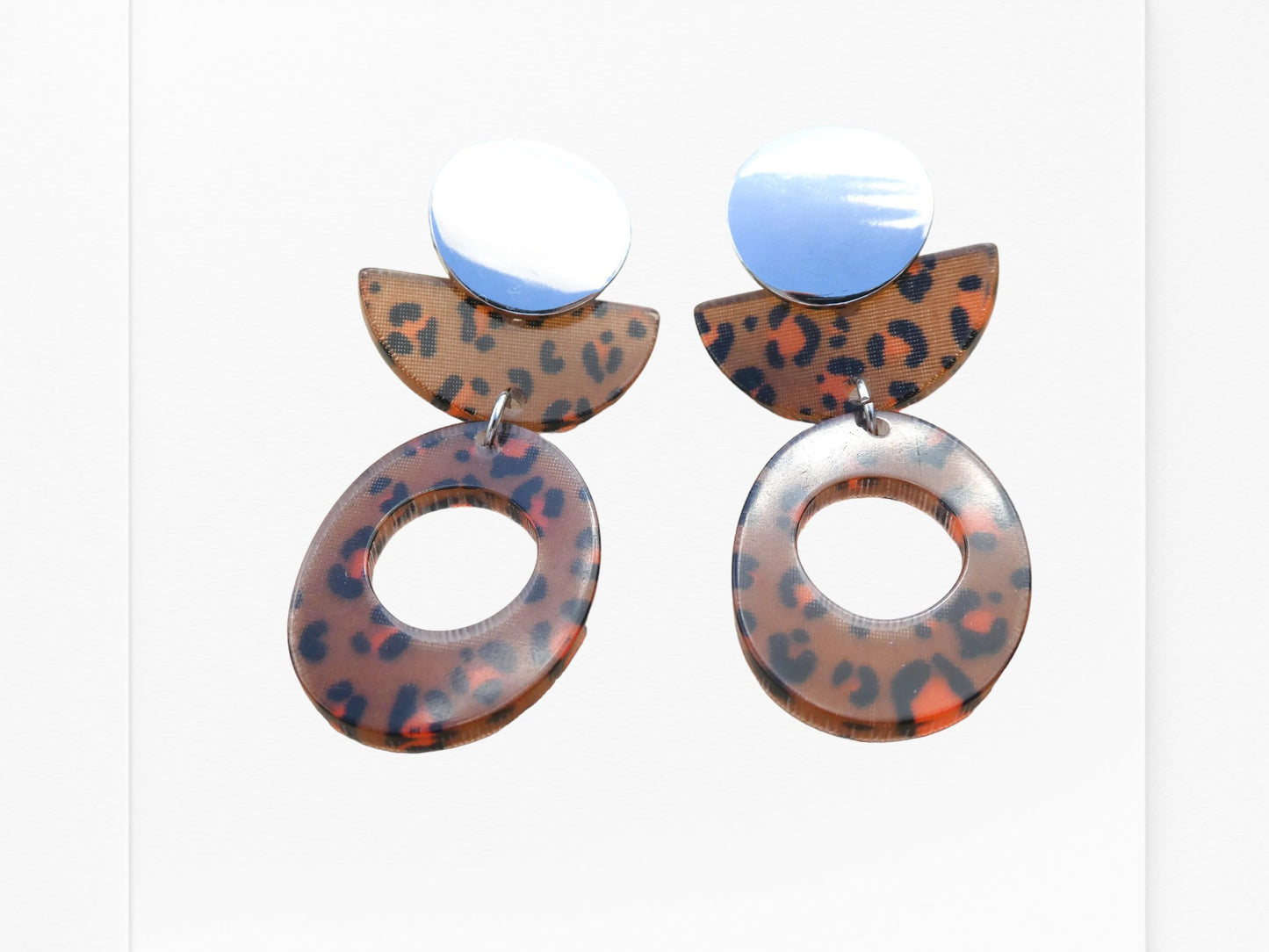 Boucles d'oreilles DOMY - léopard marron