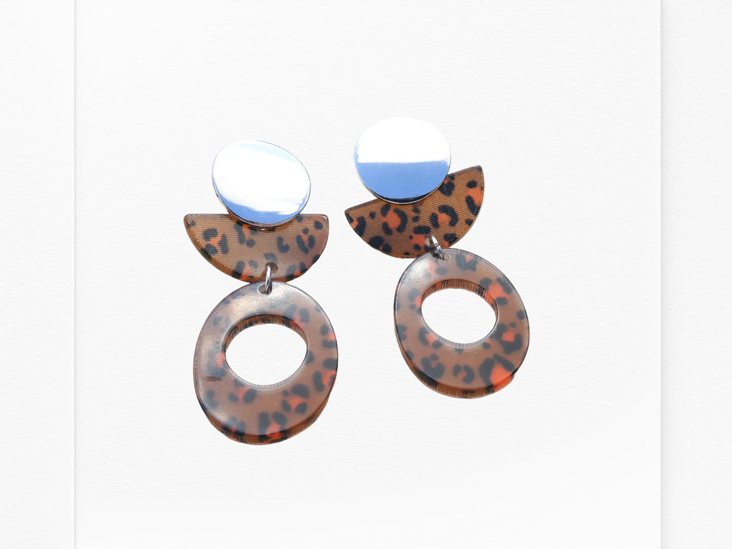 Boucles d'oreilles DOMY - léopard marron