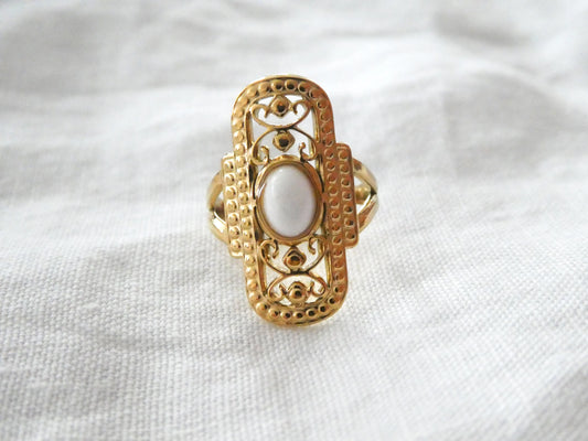 Bague en acier inoxydable doré