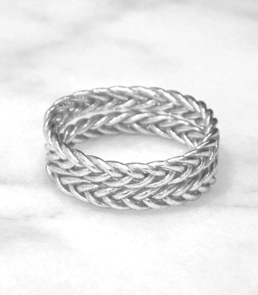 Jonc bouddhiste tressé - Silver (argenté)