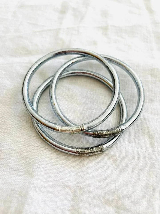 Jonc bouddhiste simple - Silver (argenté)