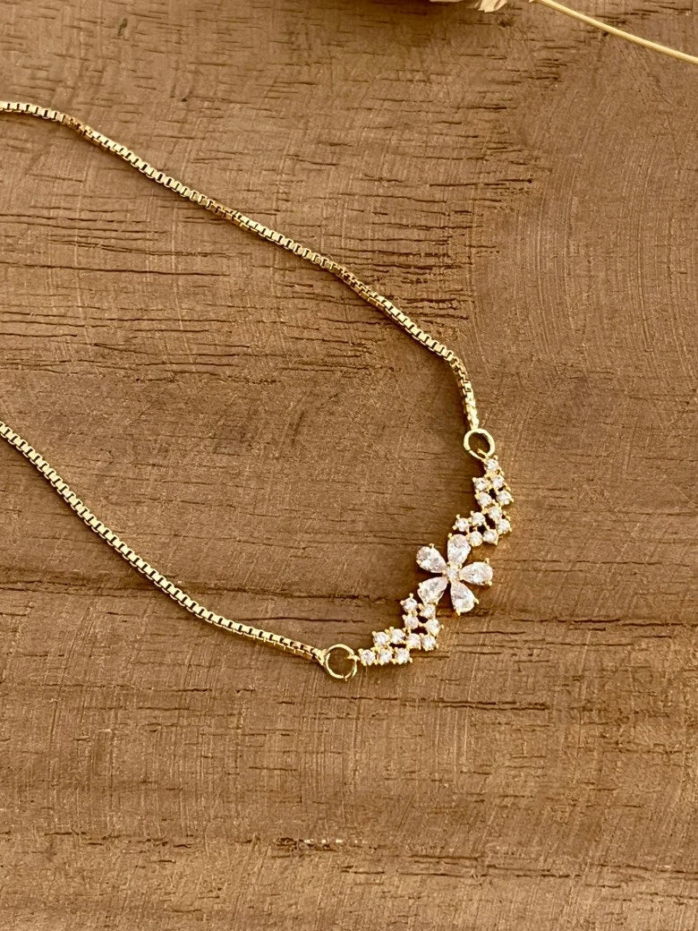 Bracelet plaqué LEON - or 18k et zircons