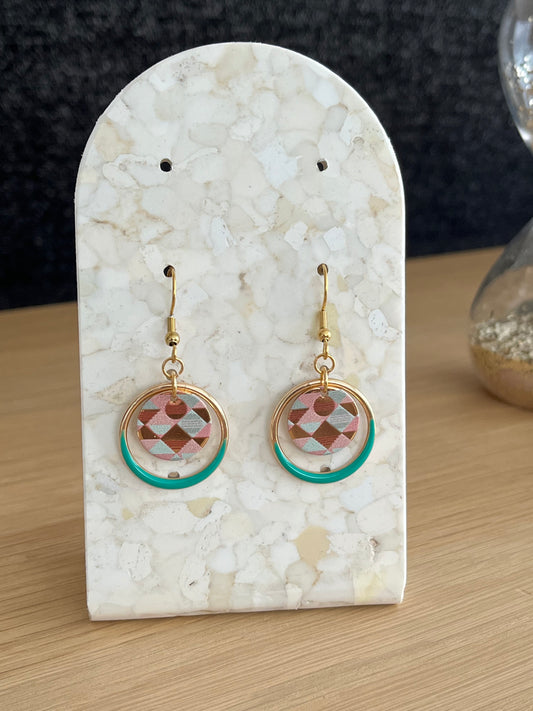 Boucles d’oreilles ULYS - doré et turquoise