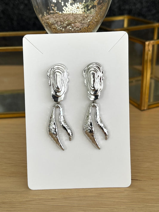 Boucles d’oreilles GABY - style ethnique argenté