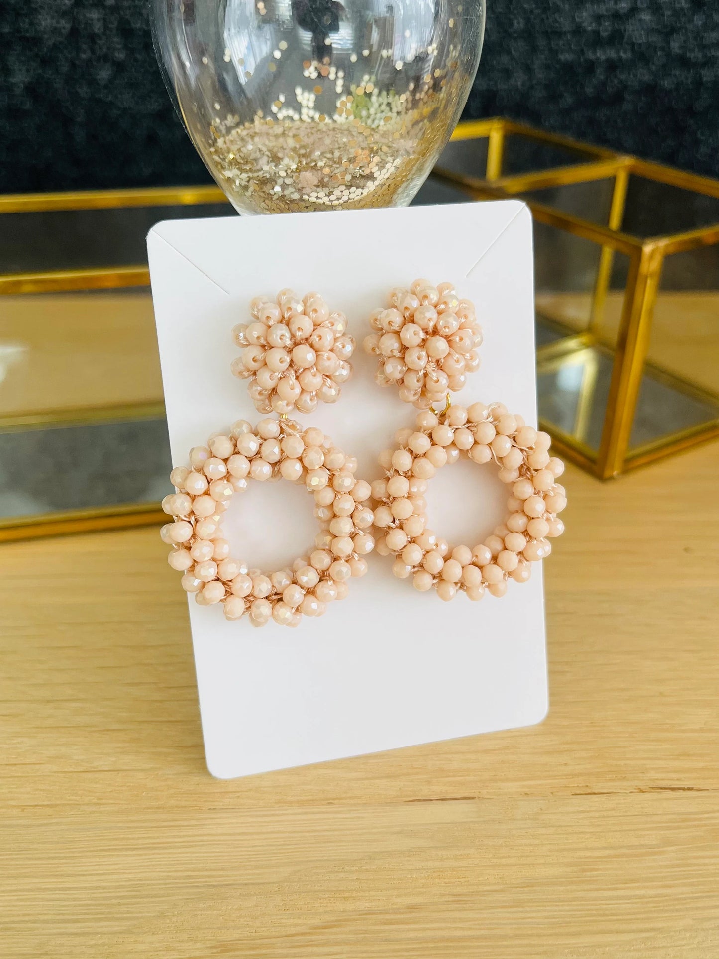Boucles d’oreilles PERLA - rondes en perles tissées (5 couleurs)